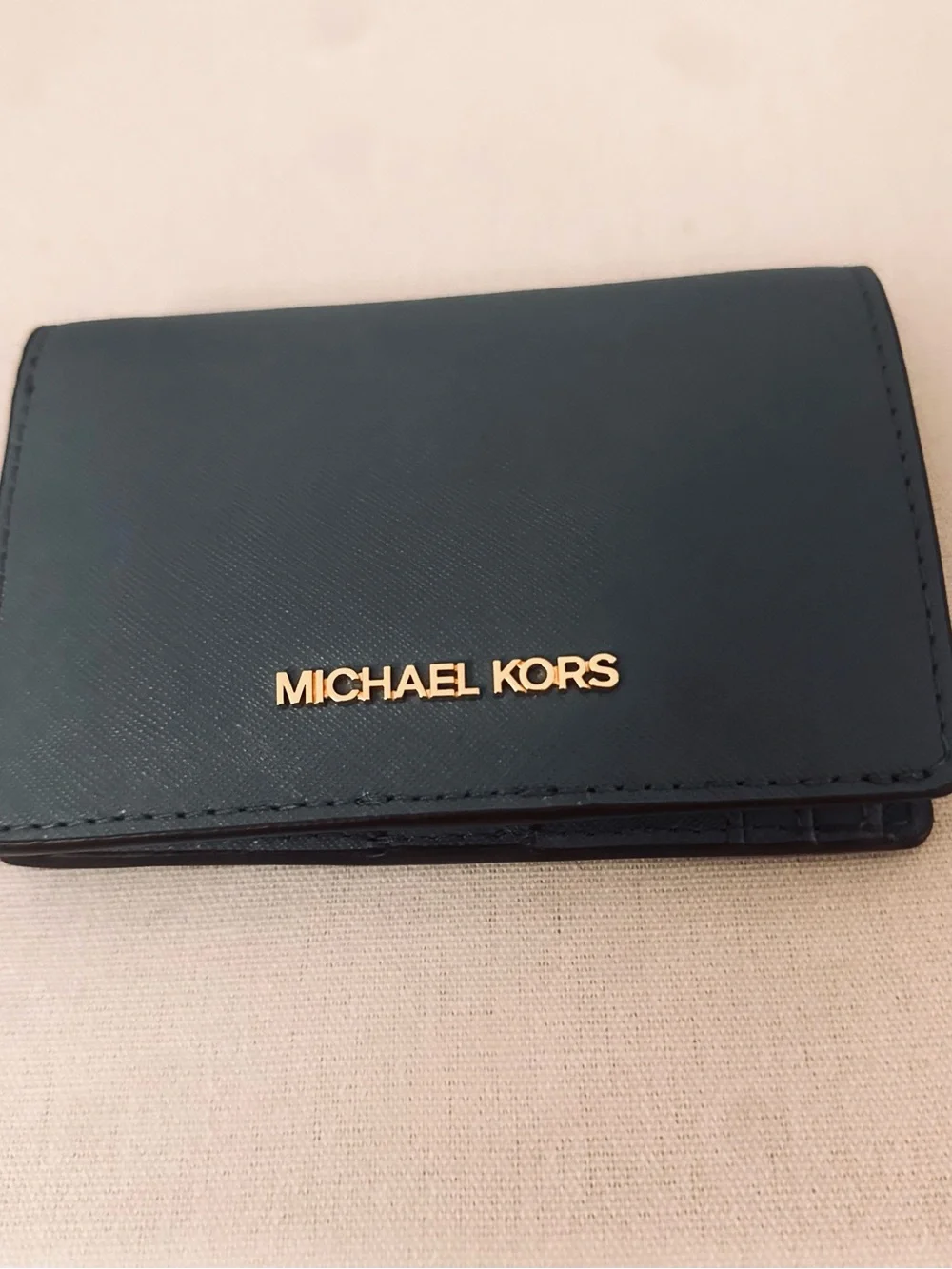 Michael Kors Jet Set Medium Slim Leather Wallet Denim NWT